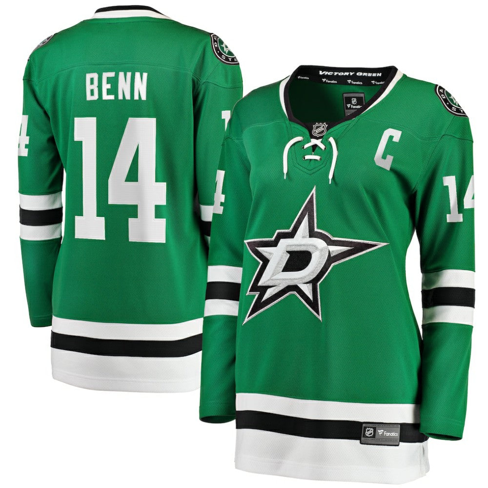 NHL Jamie Benn Dallas Stars Fanatics Women's Captain Patch Home Breakaway Player Jersey - Kelly Green