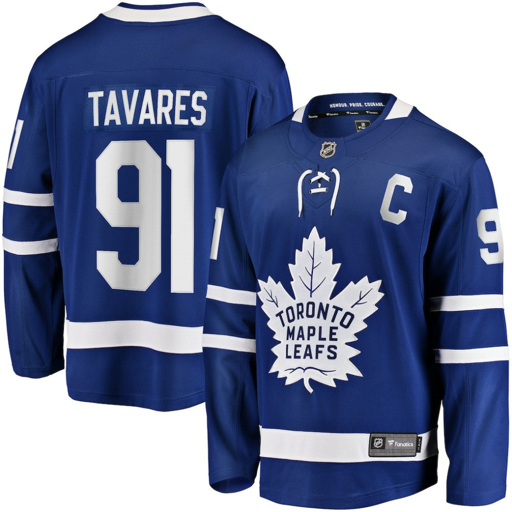 NHL John Tavares Toronto Maple Leafs Fanatics Captain Patch Home Breakaway Jersey - Blue