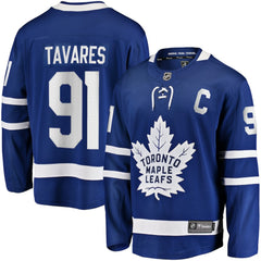 NHL John Tavares Toronto Maple Leafs Fanatics Captain Patch Home Breakaway Jersey - Blue