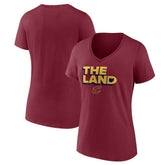 Cleveland Cavaliers Women's Hometown Collection The Land V-Neck T-Shirt Wine