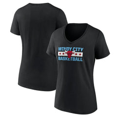 Chicago Bulls Women's Hometown Collection Windy City V-Neck T-Shirt Black