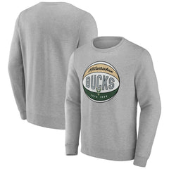 Milwaukee Bucks Hard Color Pullover Sweatshirt Gray