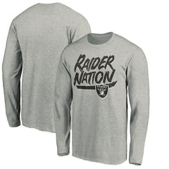 Las Vegas Raiders Hometown Collection Raider Nation Long Sleeve T-Shirt Gray