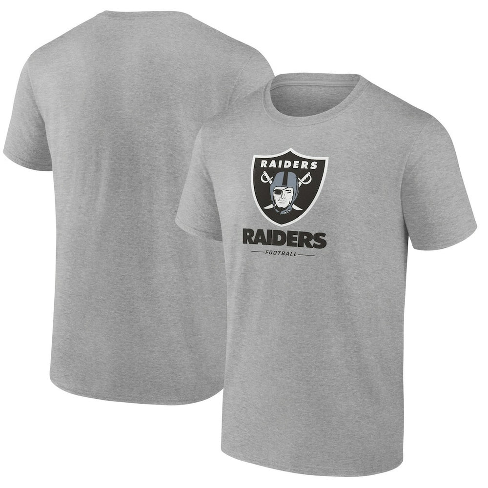 Las Vegas Raiders Team Lockup T-Shirt Heather Gray