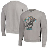 Miami Dolphins The Wild Collective Unisex Distressed Pullover Sweatshirt Gray