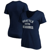 Seattle Seahawks Women's Victory Arch V-Neck T-Shirt College Navy