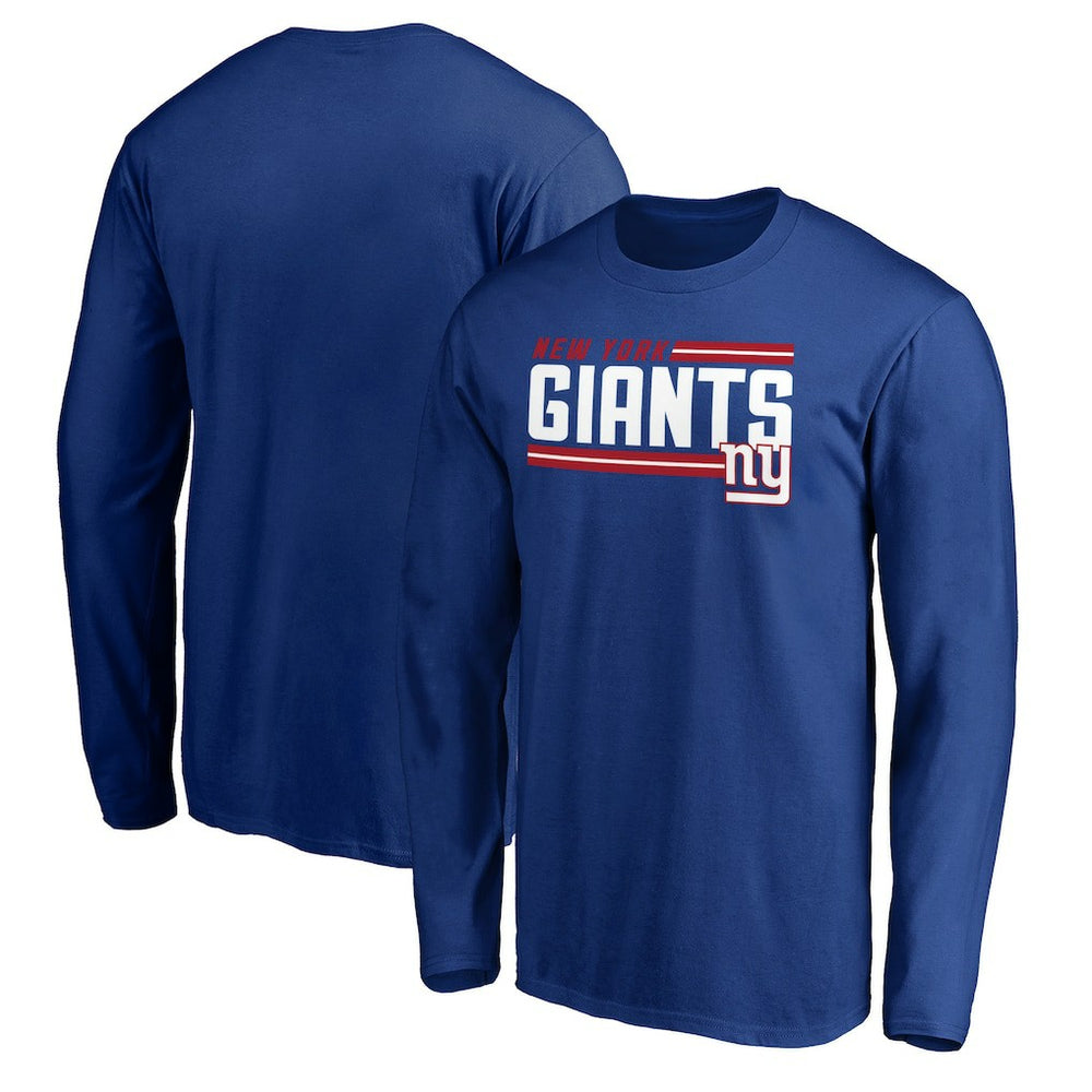 New York Giants On Side Stripe Long Sleeve T-Shirt Royal