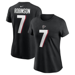 Bijan Robinson Atlanta Falcons Women's Player Name & Number T-Shirt Black