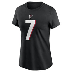 Bijan Robinson Atlanta Falcons Women's Player Name & Number T-Shirt Black