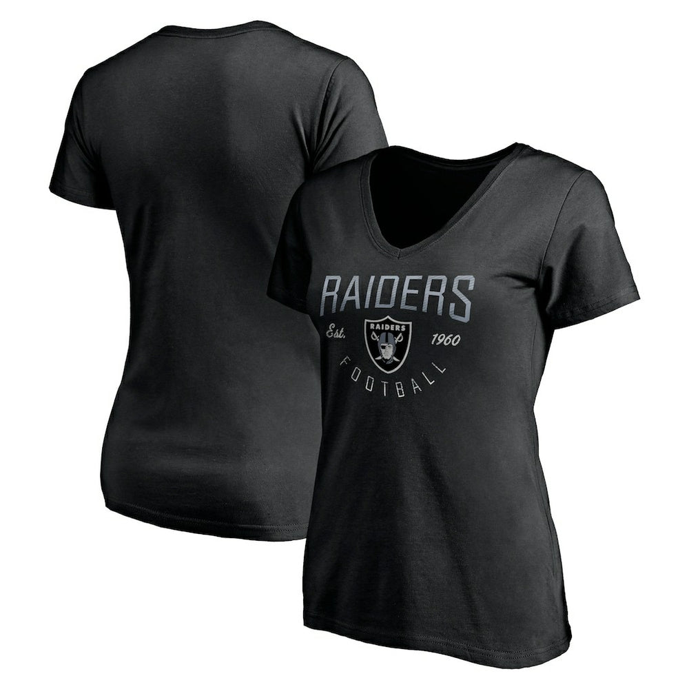 Las Vegas Raiders Women's Live For It V-Neck T-Shirt Black