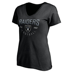 Las Vegas Raiders Women's Live For It V-Neck T-Shirt Black