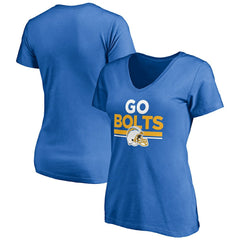 Los Angeles Chargers Women's Hometown Collection Go Bolts V-Neck T-Shirt Powder Blue