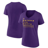 Minnesota Vikings Women's Hometown Collection Defend The North V-Neck T-Shirt Purple