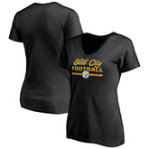 Pittsburgh Steelers Women's Hometown Collection Steel City V-Neck T-Shirt Black
