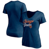 Chicago Bears Women's Long Stride V-Neck T-Shirt Navy