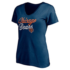 Chicago Bears Women's Long Stride V-Neck T-Shirt Navy