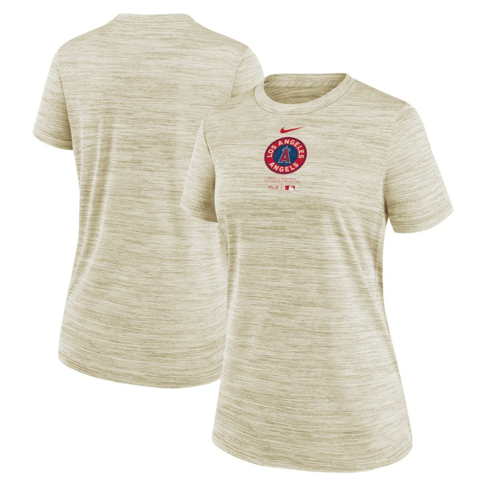 Los Angeles Angels Nike Women's City Connect Practice Velocity T-Shirt - Cream T-shirts