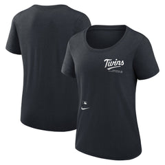 Minnesota Twins Nike Women's Authentic Collection Performance Scoop Neck T-Shirt - Navy T-shirts