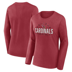 Arizona Cardinals Women's Plus Size Foiled Play Long Sleeve T-Shirt Cardinal