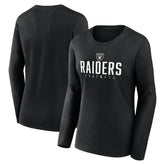 Las Vegas Raiders Women's Plus Size Foiled Play Long Sleeve T-Shirt Black
