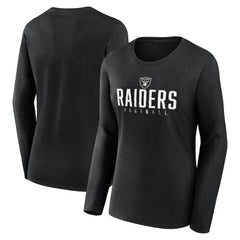 Las Vegas Raiders Women's Plus Size Foiled Play Long Sleeve T-Shirt Black