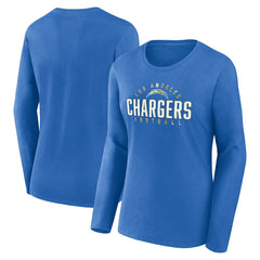 Los Angeles Chargers Women's Plus Size Foiled Play Long Sleeve T-Shirt Powder Blue