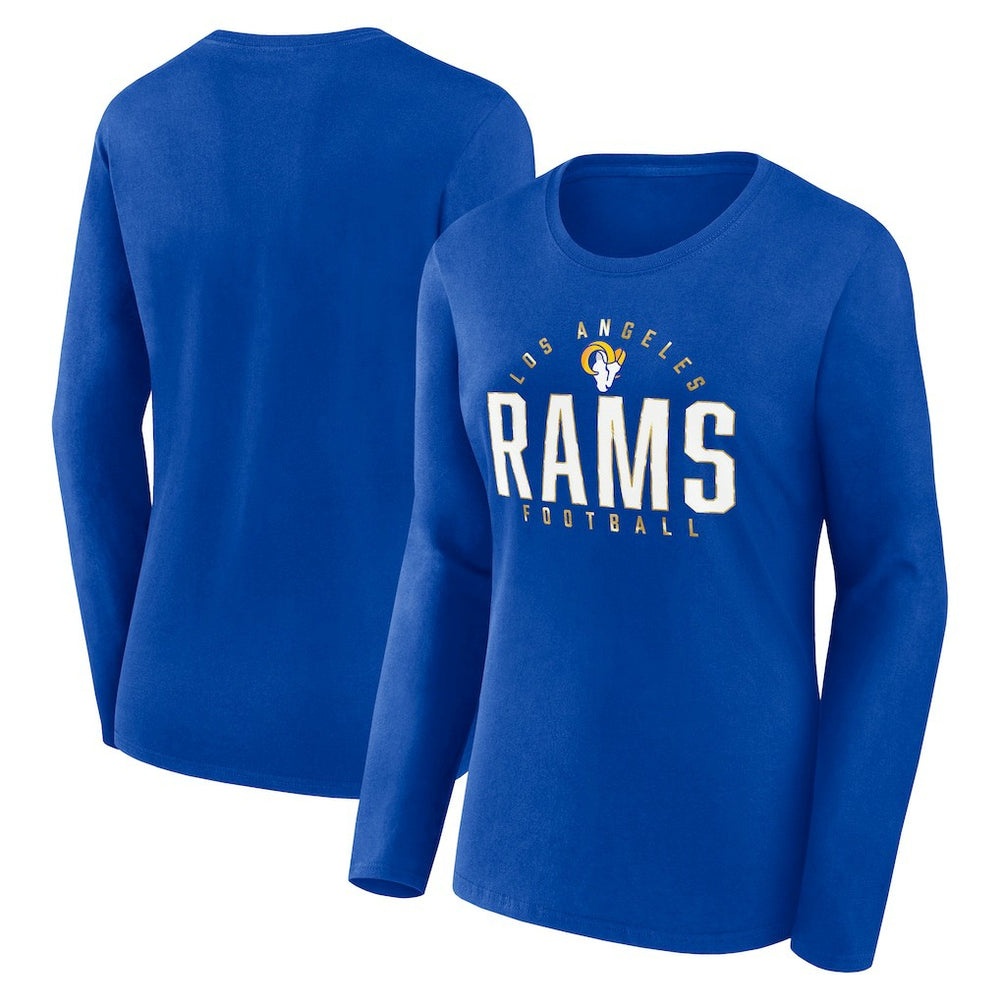 Los Angeles Rams Women's Plus Size Foiled Play Long Sleeve T-Shirt Royal