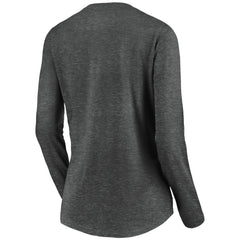NHL Vegas Golden Knights Women's Primary Logo V-Neck Long Sleeve T-Shirt - Charcoal