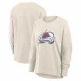 NHL Colorado Avalanche Fanatics Women's Distressed Logo Long Sleeve T-Shirt - Cream