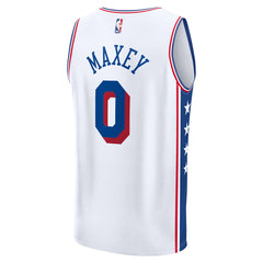 NBA Tyrese Maxey Philadelphia 76ers Fast Break Replica Player Jersey - Association Edition - White
