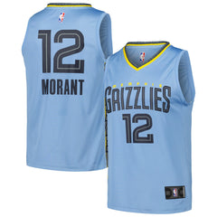 NBA Ja Morant Memphis Grizzlies Fast Break Replica Player Jersey - Statement Edition - Light Blue