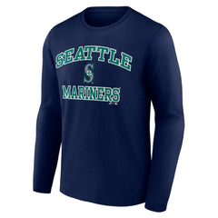 Seattle Mariners Logo Athletic Heart & Soul Long Sleeve T-Shirt - Navy T-shirts