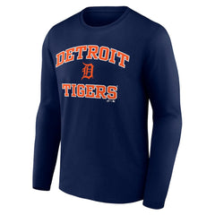 Detroit Tigers Logo Athletic Heart & Soul Long Sleeve T-Shirt - Navy T-shirts