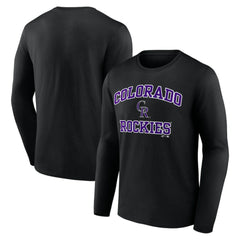 Colorado Rockies Logo Athletic Heart & Soul Long Sleeve T-Shirt - Black T-shirts