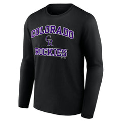 Colorado Rockies Logo Athletic Heart & Soul Long Sleeve T-Shirt - Black T-shirts