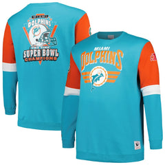 Miami Dolphins Big & Tall Fleece Pullover Sweatshirt Aqua