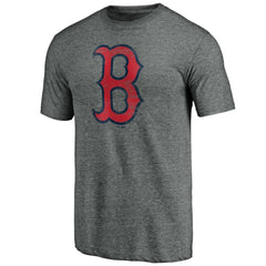 Boston Red Sox Official Logo Tri-Blend T-Shirt - Heather Gray T-shirts