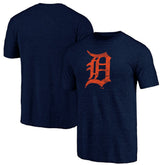 Detroit Tigers Official Logo Tri-Blend T-Shirt - Heather Navy T-shirts