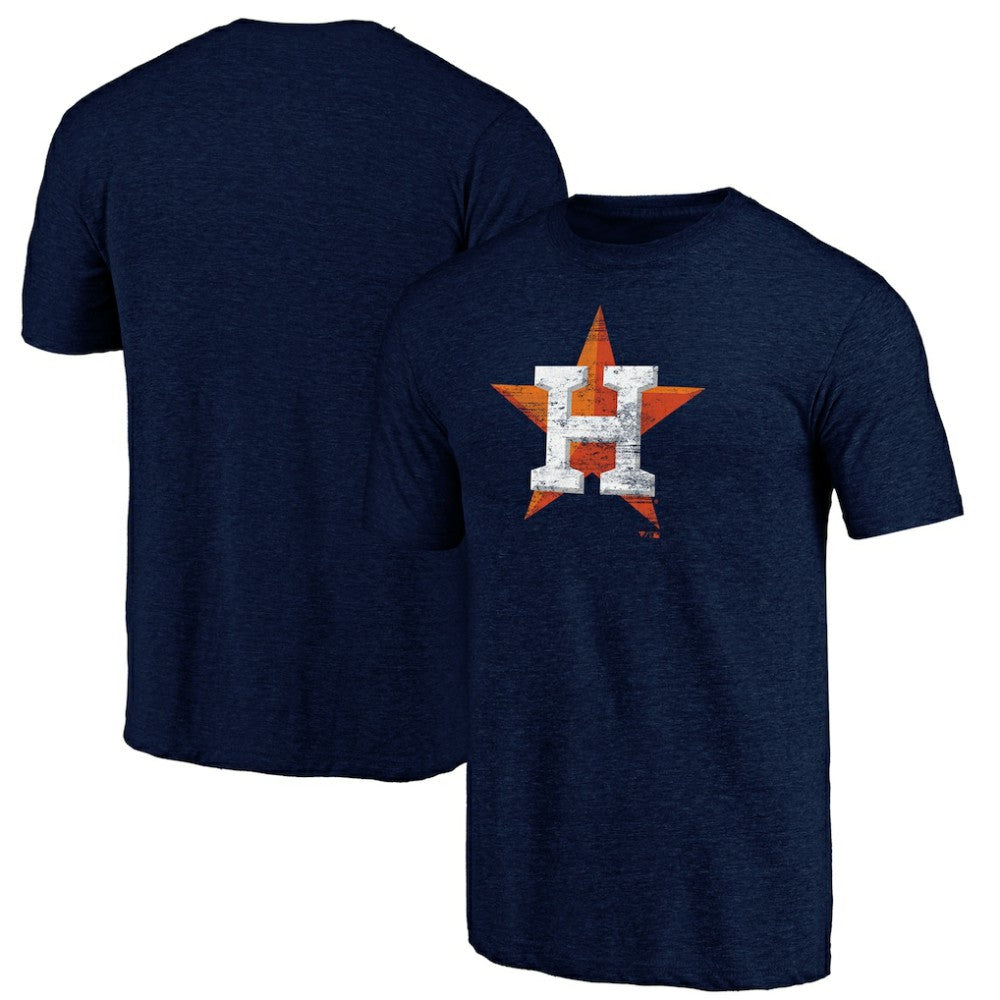 Houston Astros Official Logo Tri-Blend T-Shirt - Heather Navy T-shirts