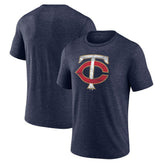 Minnesota Twins Official Logo Tri-Blend T-Shirt - Heather Navy T-shirts