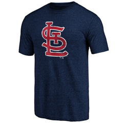 St. Louis Cardinals Official Logo Tri-Blend T-Shirt - Navy T-shirts