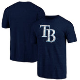 Tampa Bay Rays Official Logo Tri-Blend T-Shirt - Heather Navy T-shirts