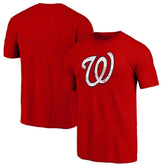 Washington Nationals Official Logo Tri-Blend T-Shirt - Heather Red T-shirts