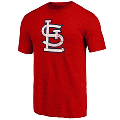 St. Louis Cardinals Official Logo Tri-Blend T-Shirt - Heather Red T-shirts