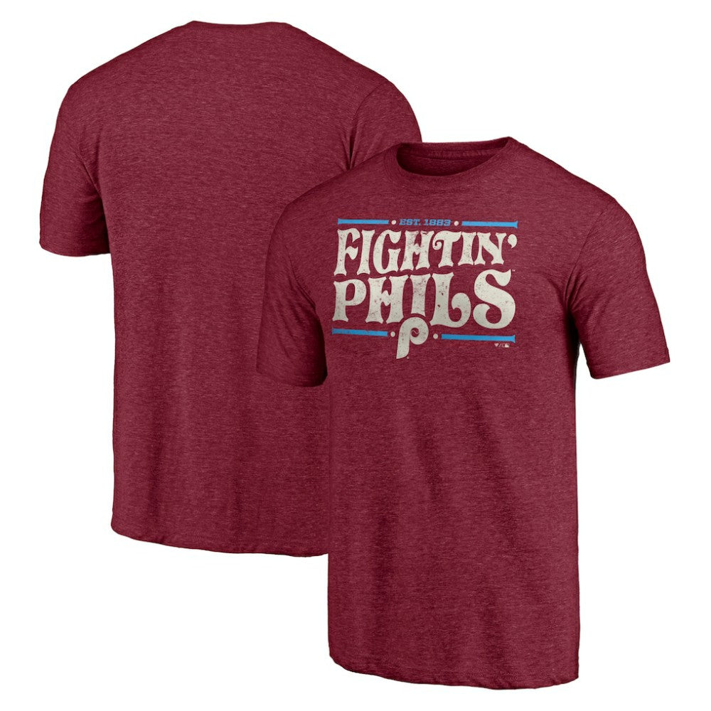 Philadelphia Phillies Hometown Collection Fightin' Phils Tri-Blend T-Shirt - Burgundy T-shirts