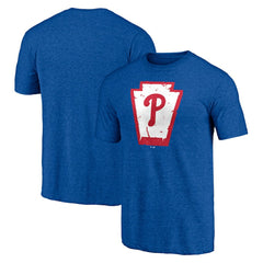 Philadelphia Phillies Hometown Collection Keystone Tri-Blend T-Shirt - Heather Royal T-shirts
