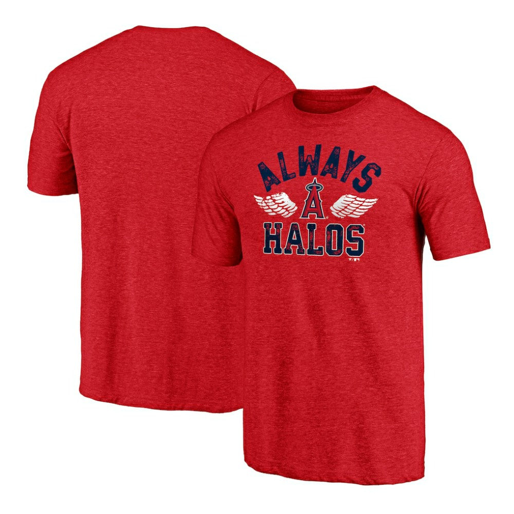 Los Angeles Angels Hometown Collection Always Halos Tri-Blend T-Shirt - Heather Red T-shirts