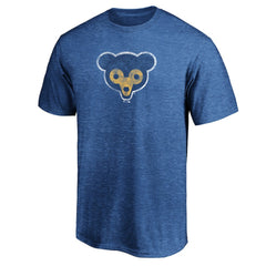 Chicago Cubs Cooperstown Collection Throwback Logo Tri-Blend T-Shirt - Heather Royal T-shirts