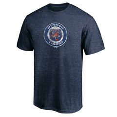 Detroit Tigers Cooperstown Collection Throwback Logo Tri-Blend T-Shirt - Heather Navy T-shirts