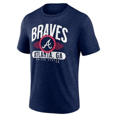 Atlanta Braves Badge of Honor Tri-Blend T-Shirt - Heather Navy T-shirts